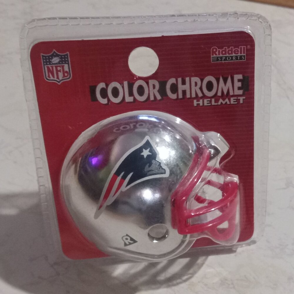 New England Patriots NFL Color Chrome Helmet Riddell Mini Helmet
